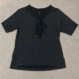 Talbots Black and White Polka Dot Blouse